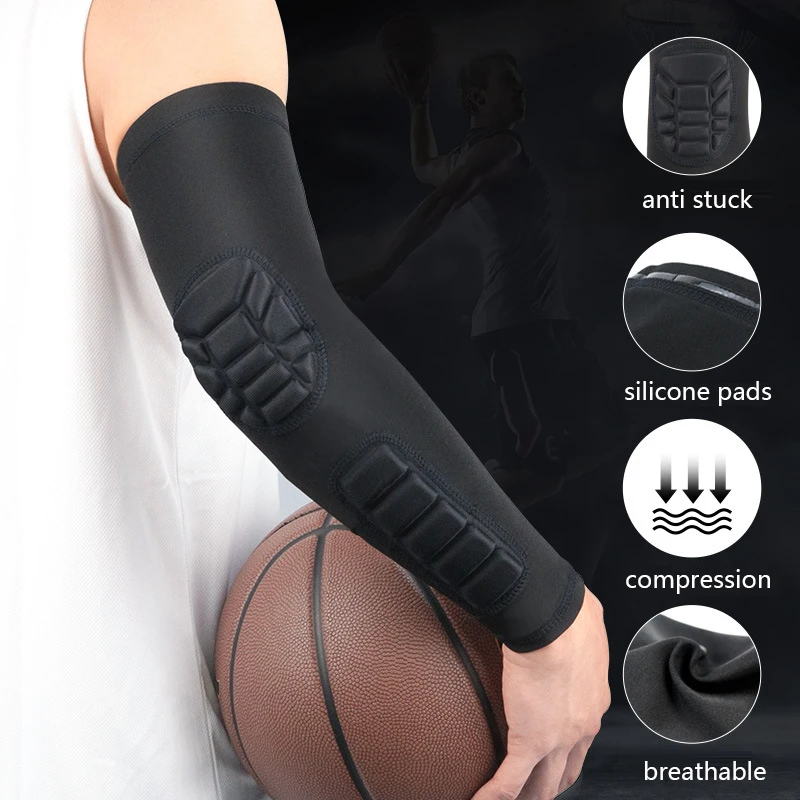 

Arm Warmers Basketball Sleeves Honeycomb Anti-collision Non-slip Compression Elbow Pads Protector Armband Sport Safety Band