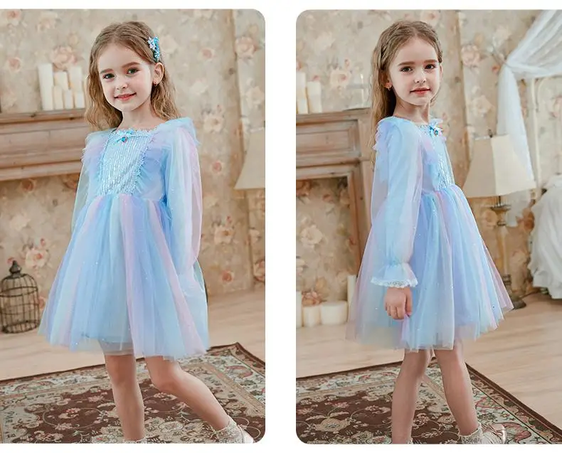 Korean Rainbow Print Dress For Baby Girls Puff Sleeve Mesh Lace Mid Length Gowns Girl Children Birthday Wedding Party Dresses
Korean Rainbow Print Dress For Baby Girls Puff Sleeve Mesh Lace Mid Length Gowns Girl Children Birthday Wedding Party Dresses