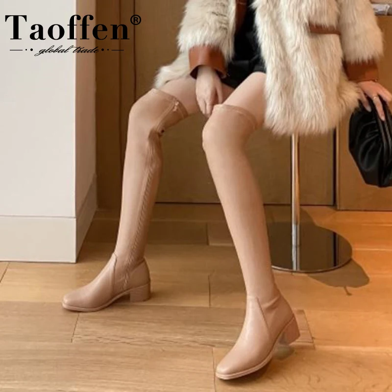 TAOFFEN Women Over Knee Boots Stretch Thick Heel Round Toe Shoes Sexy Warm Boots Women Fashion Party Footwear Size 34-39
TAOFFEN Women Over Knee Boots Stretch Thick Heel Round Toe Shoes Sexy Warm Boots Women Fashion Party Footwear Size 34-39