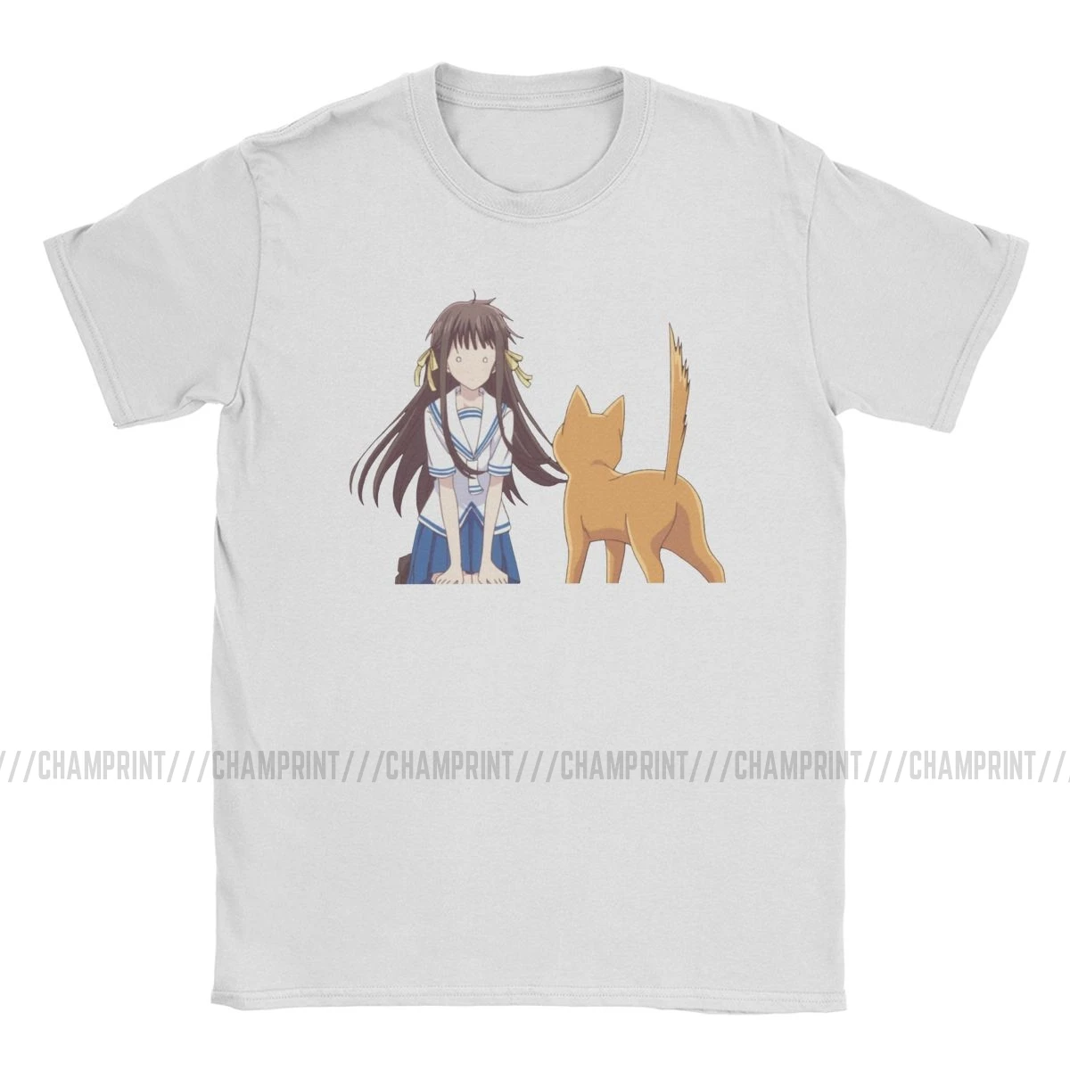 Мужская футболка Tohru Cat Kyo с изображением корзины фруктов аниме Sohma Yuki Furuba манга
