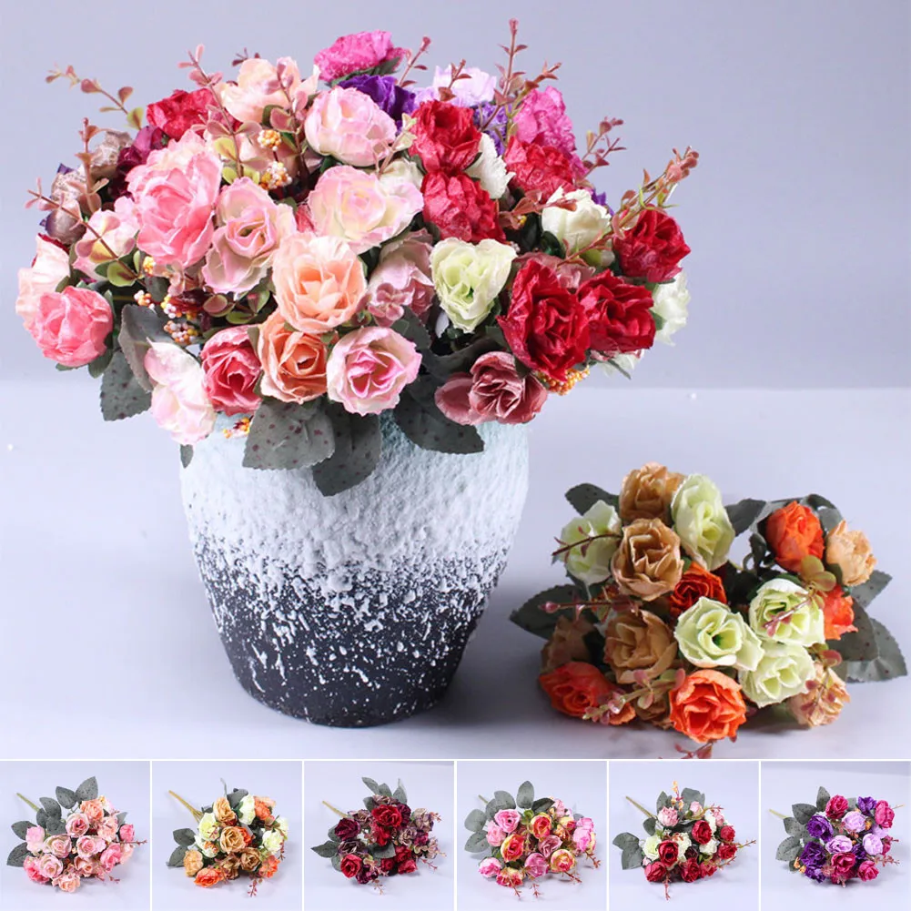 21 Head Artificial Fake Flowers Silk Rose Bouquet Wedding Party Garden Decor Wedding Flower DIY Home Garden Decoration
21 Head Artificial Fake Flowers Silk Rose Bouquet Wedding Party Garden Decor Wedding Flower DIY Home Garden Decoration