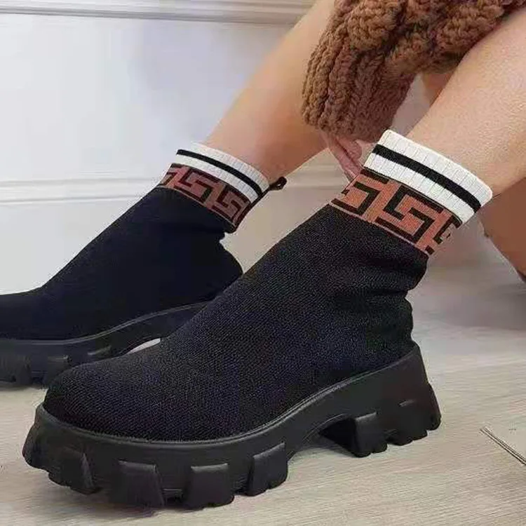 Ankle Sock Stretch Boots Chunky Platform Snow Boots 2022 New Winter Warm Fashion Mid Heels Knitting Chelsea Women Shoes
Ankle Sock Stretch Boots Chunky Platform Snow Boots 2022 New Winter Warm Fashion Mid Heels Knitting Chelsea Women Shoes