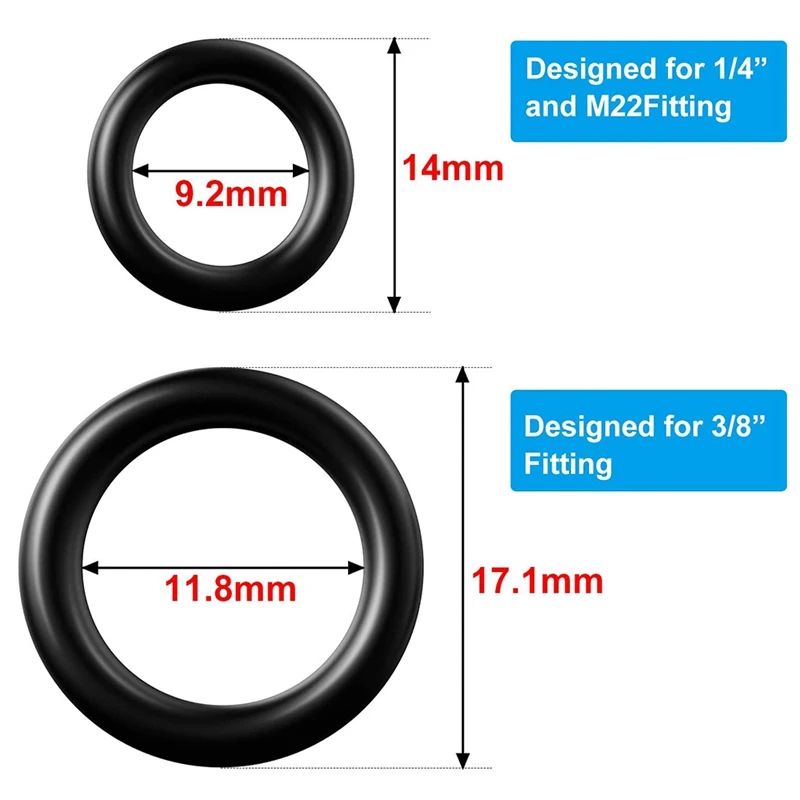 Power Pressure Washer Rubber O-Rings For 1/4inch, 3/8inch, M22 Quick Connect Coupler, 100 Pack
Power Pressure Washer Rubber O-Rings For 1/4inch, 3/8inch, M22 Quick Connect Coupler, 100 Pack
