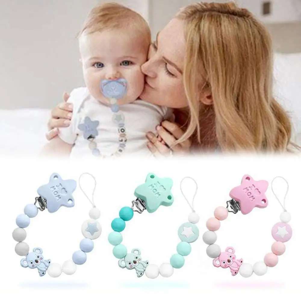 Baby Pacifier Chain Clip Silicone Pentagram Cartoon Koala Teether Teething Soother Molar Infant Toy Accessories
Baby Pacifier Chain Clip Silicone Pentagram Cartoon Koala Teether Teething Soother Molar Infant Toy Accessories