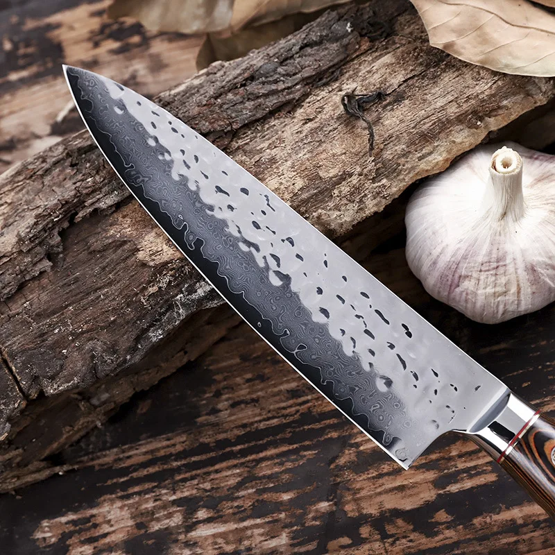 Quality 67 Layers 10Cr15CoMoV Japanese Damascus Steel Kitchen Knives Very Sharp Chef Knife Hand Forged Texture Color Wood Handle 
Quality 67 Layers 10Cr15CoMoV Japanese Damascus Steel Kitchen Knives Very Sharp Chef Knife Hand Forged Texture Color Wood Handle
