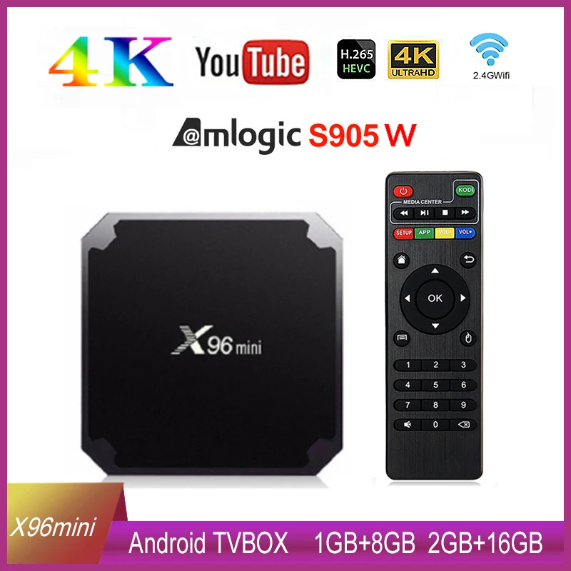 X96 mini Android 7,1 Smart TV BOX S905W четырехъядерный Поддержка 2,4G беспроводной Wi-Fi медиаплеер
X96 mini Android 7,1 Smart TV BOX S905W четырехъядерный Поддержка 2,4G беспроводной Wi-Fi медиаплеер