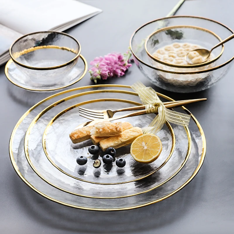 Gold Inlay Glass Plate Salad Bowl Phnom Penh Dinner Dish Plate Soup Fruit Bowl Dessert Steak Wedding Plate Decorative Tableware
Gold Inlay Glass Plate Salad Bowl Phnom Penh Dinner Dish Plate Soup Fruit Bowl Dessert Steak Wedding Plate Decorative Tableware