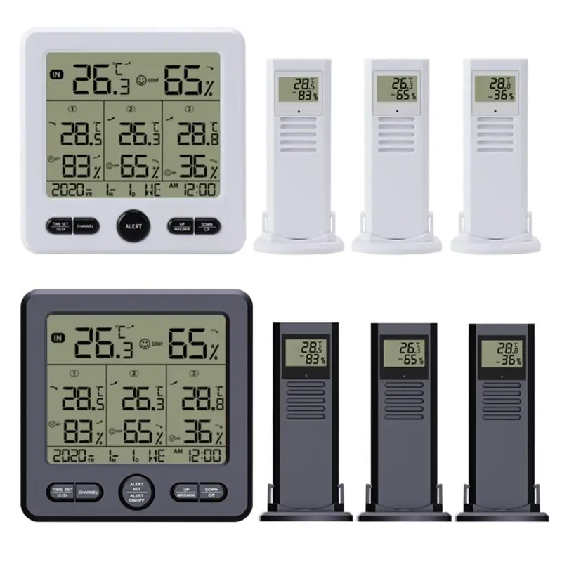 Wireless Weather Station Digital Thermometer Hygrometer with Max Min Alarm â / â
Wireless Weather Station Digital Thermometer Hygrometer with Max Min Alarm â / â