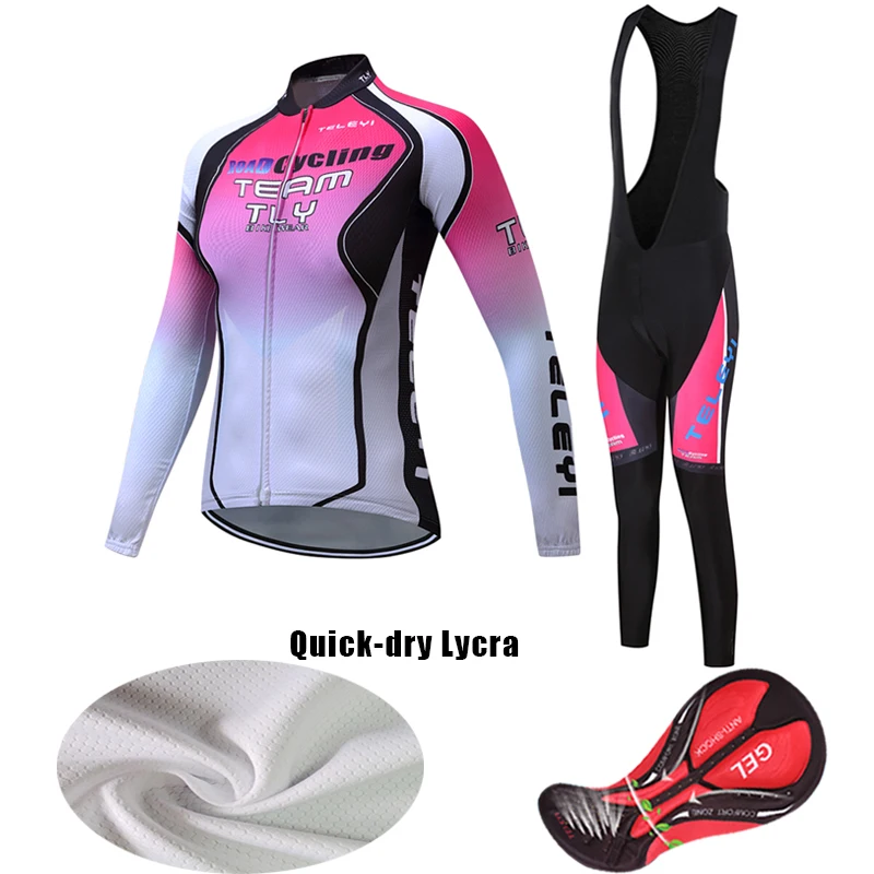 2021 Women Clothes Cycling Set Autumn Long Sleeve Bike Jersey Bib Pants Sport Suit Mtb Bicycle Clothing Mallot Female Dress Kit
2021 Women Clothes Cycling Set Autumn Long Sleeve Bike Jersey Bib Pants Sport Suit Mtb Bicycle Clothing Mallot Female Dress Kit