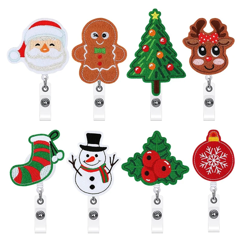 8 Pieces Christmas Felt Nurse Badge Reel Retractable Cute Badge Holder Name ID Felt Badge Holders for Nurse
8 Pieces Christmas Felt Nurse Badge Reel Retractable Cute Badge Holder Name ID Felt Badge Holders for Nurse