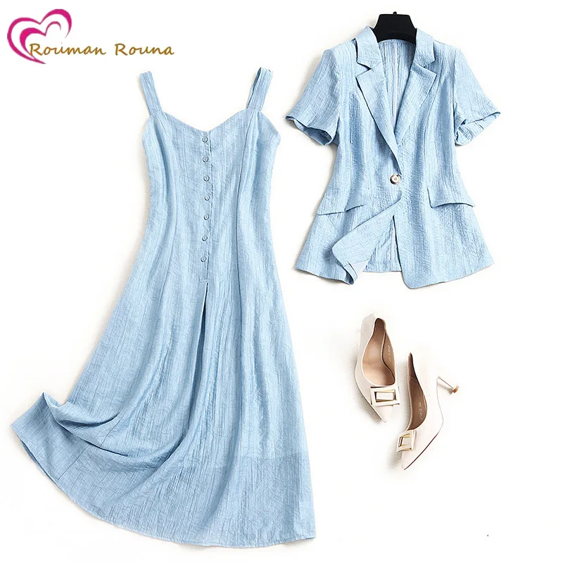 Boutique fashion Tiansi small suit set women's 2021 summer casual coat temperament dress
Boutique fashion Tiansi small suit set women's 2021 summer casual coat temperament dress