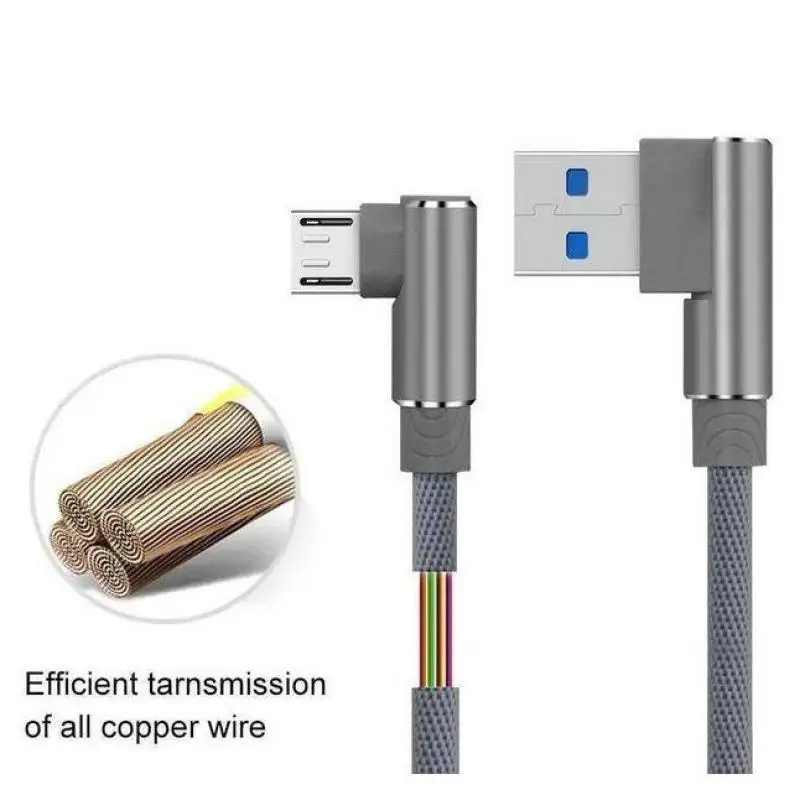 Кабель USB Type-C 90 градусов Micro 8 Pin 1 м 2 4 А в оплетке | Мобильные телефоны и аксессуары