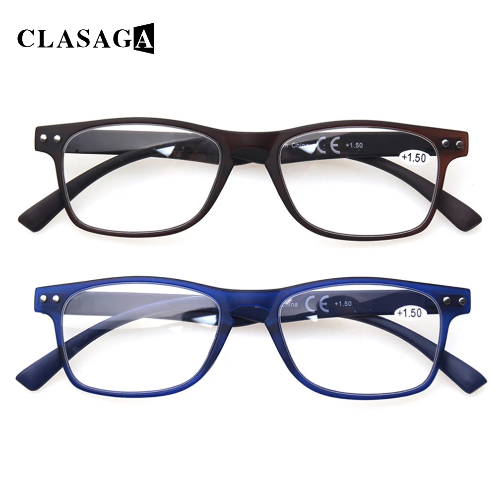 

CLASAGA 2 Pack Metal Hinge Reading Glasses Men and Women HD Reader Prescription Eyeglasses Diopter +0.5+1.0+2.0+3.0+4.0+5.0+6.0