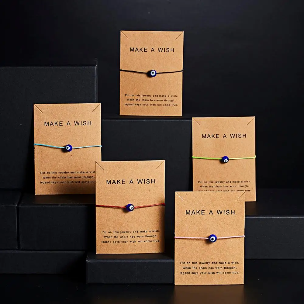 Make a Wish Blue Evil Eye Woven Paper Card Bracelet Women Adjustable Lucky Red String Bracelets Femme New Fashion Jewelry
Make a Wish Blue Evil Eye Woven Paper Card Bracelet Women Adjustable Lucky Red String Bracelets Femme New Fashion Jewelry