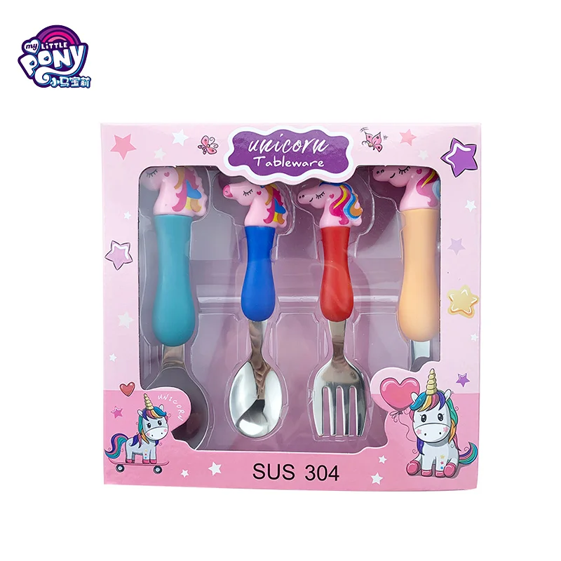 Original Child stainless steel Tableware Hasbro Cartoon My Little Pony Figure Twilight unicorn Cutlery baby Learn Fork Spoon toy
Original Child stainless steel Tableware Hasbro Cartoon My Little Pony Figure Twilight unicorn Cutlery baby Learn Fork Spoon toy
