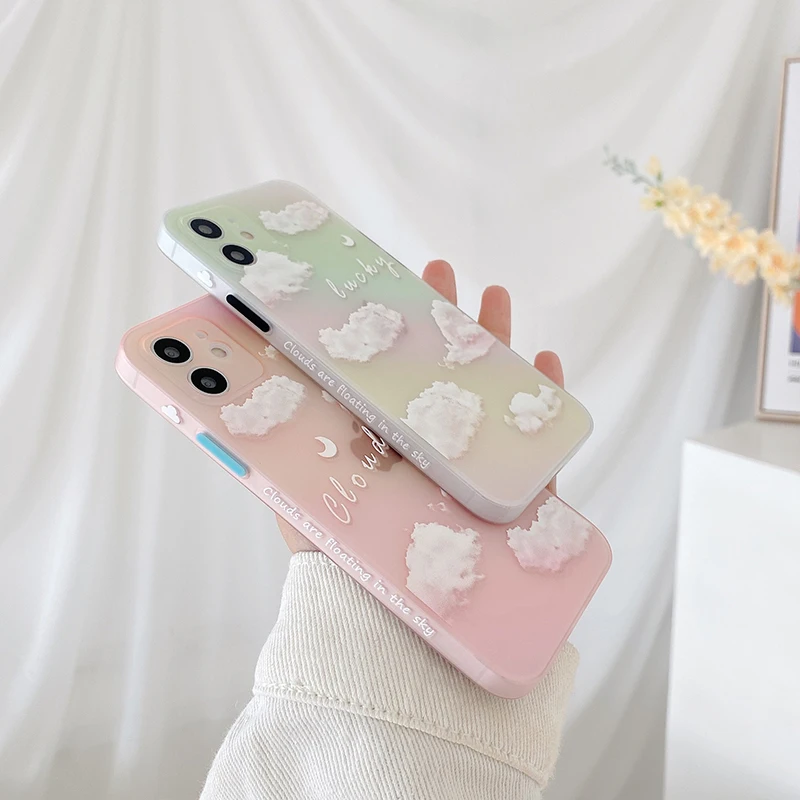 Ultra-thin Clouds transparent phone case for iPhone 12 11 pro Max x xs max xr 7 8 Plus shell Gradient protection soft back Cover
Ultra-thin Clouds transparent phone case for iPhone 12 11 pro Max x xs max xr 7 8 Plus shell Gradient protection soft back Cover