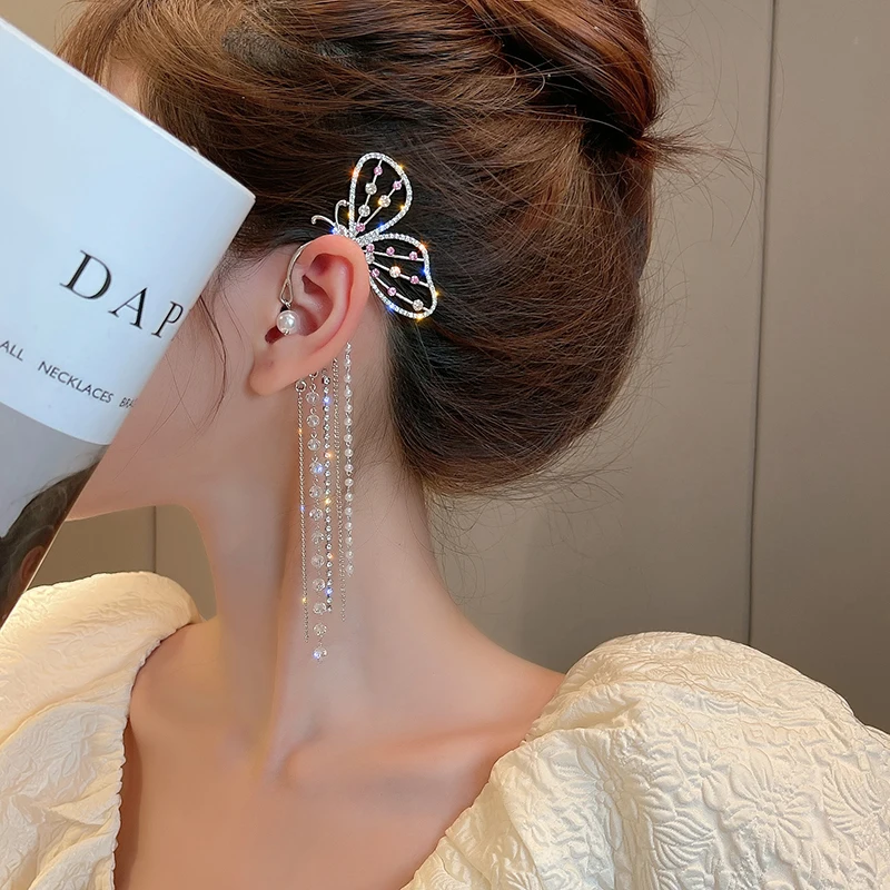 2022 New Trendy Long Butterfly Clip Earrings Ear Hook Pearl Ear Clips Without Pierced Ears Chain Earrings Women Girls Jewelry
2022 New Trendy Long Butterfly Clip Earrings Ear Hook Pearl Ear Clips Without Pierced Ears Chain Earrings Women Girls Jewelry