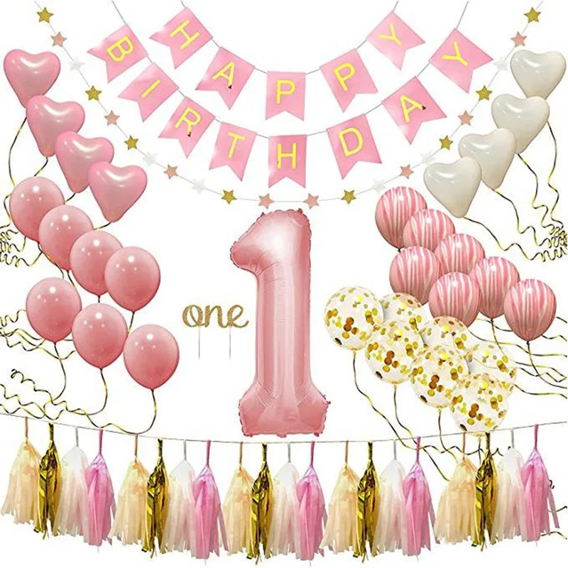 1st Pink Birthday Party Decorations Supplies, Pearl latex Confetti balloons, Garland star for girls party
1st Pink Birthday Party Decorations Supplies, Pearl latex Confetti balloons, Garland star for girls party