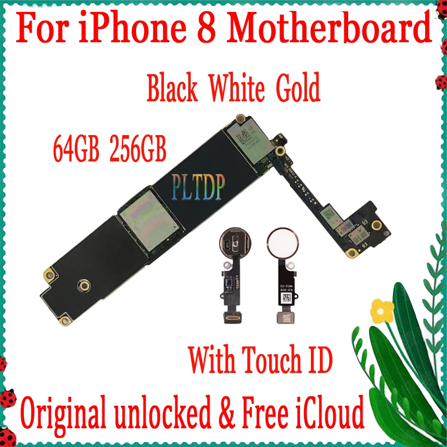 Материнская плата 64 Гб 256 ГБ для iphone 8 с Touch ID/без ID 100% Оригинал разблокирован