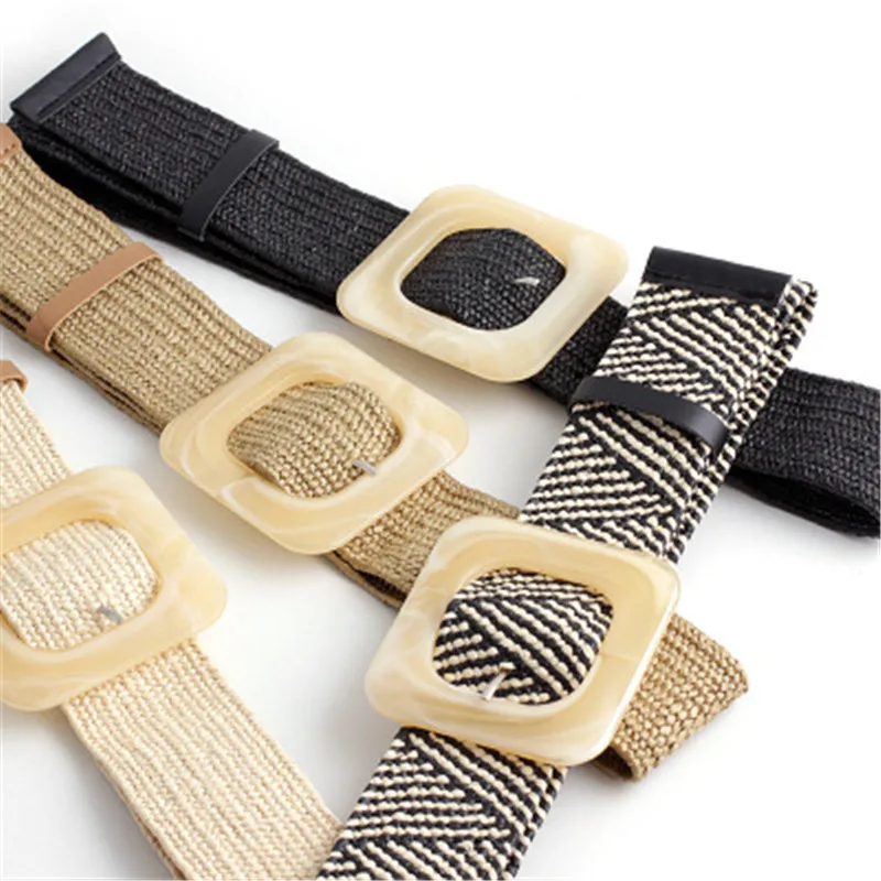 New PP Vintage Braided Waist Belt Summer Solid Female Belt Round Wooden Buckle Fake Straw Wide Elasticity Belts Women Hot Sale
New PP Vintage Braided Waist Belt Summer Solid Female Belt Round Wooden Buckle Fake Straw Wide Elasticity Belts Women Hot Sale