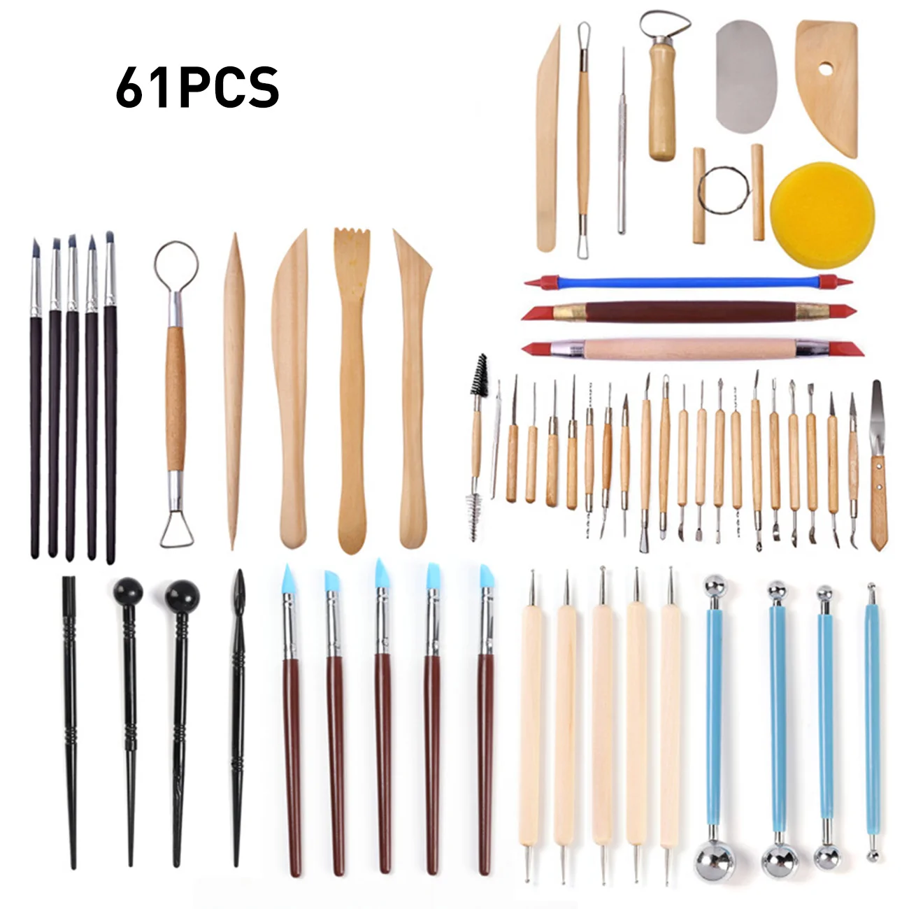 61PCS Ceramic Clay Tools Set Polymer Pottery Tools Set Wooden Sculpting Cleaning Tool Set For Beginners Professional Arts Crafts
61PCS Ceramic Clay Tools Set Polymer Pottery Tools Set Wooden Sculpting Cleaning Tool Set For Beginners Professional Arts Crafts