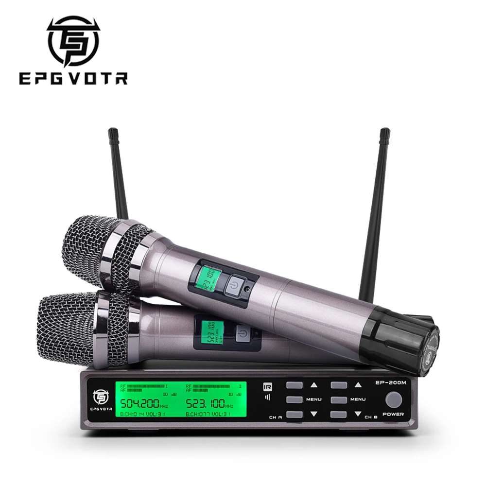 EPGVOTR UHF Wireless Microphone Professional karaoke Handheld mic Metal Frequency Adjustable 100M receive Stage Party singing
EPGVOTR UHF Wireless Microphone Professional karaoke Handheld mic Metal Frequency Adjustable 100M receive Stage Party singing