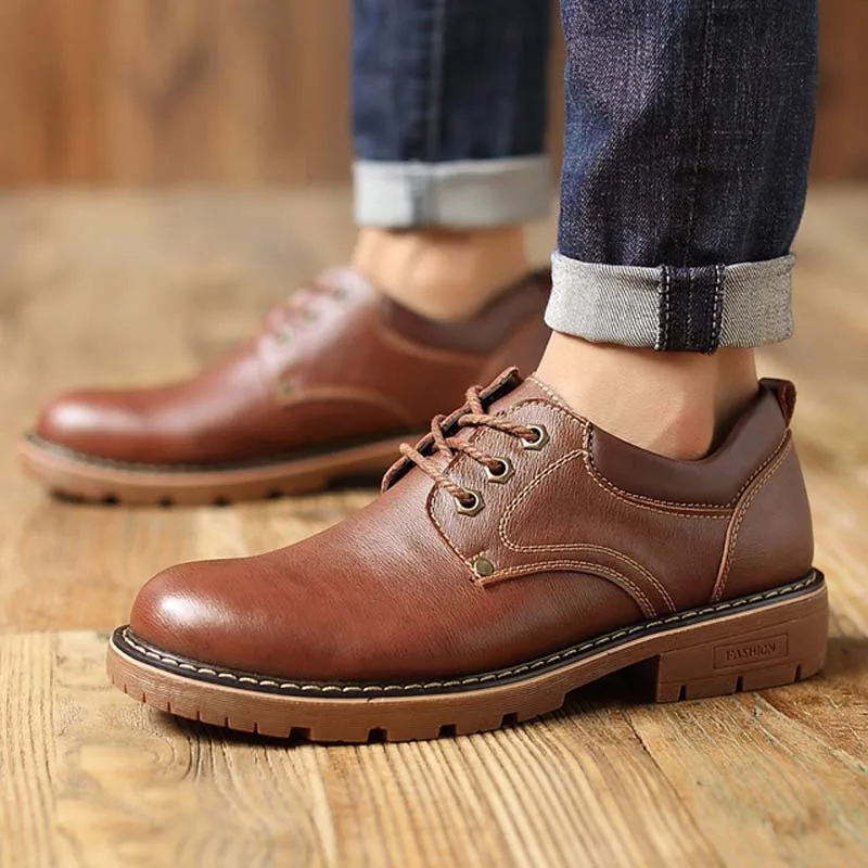 2019 Men's Fashion Leather Work Shoes Lace Up Casual Shoes Genuine Leather Male Student Skate Shoe Low Shoes Zapatos De Hombre
2019 Men's Fashion Leather Work Shoes Lace Up Casual Shoes Genuine Leather Male Student Skate Shoe Low Shoes Zapatos De Hombre