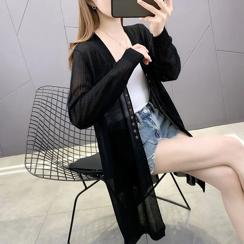 2021 Summer Women Ice Silk Hollow Thin Knit Cardigan Sweater Loose Sun Protection Clothing Air-conditioning Shirt Jacket X49
2021 Summer Women Ice Silk Hollow Thin Knit Cardigan Sweater Loose Sun Protection Clothing Air-conditioning Shirt Jacket X49