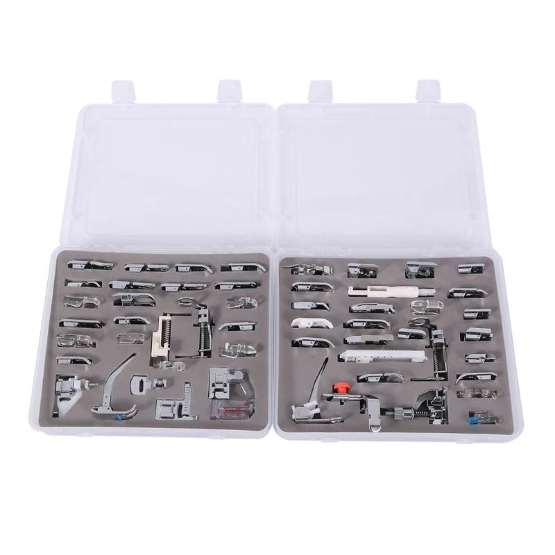 52Pcs Sewing Machine Supplies Presser Foot Feet for Sewing Machines Feet Kit Set Accessory with Plastic Tool Storage Box
52Pcs Sewing Machine Supplies Presser Foot Feet for Sewing Machines Feet Kit Set Accessory with Plastic Tool Storage Box
