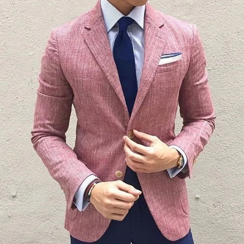 Notched Lapel Button Single-Breasted Plain Men's Blazer Jacket Fashion Slim Casual Coats Handsome Pink 3xl Business Jackets Suit
Notched Lapel Button Single-Breasted Plain Men's Blazer Jacket Fashion Slim Casual Coats Handsome Pink 3xl Business Jackets Suit
