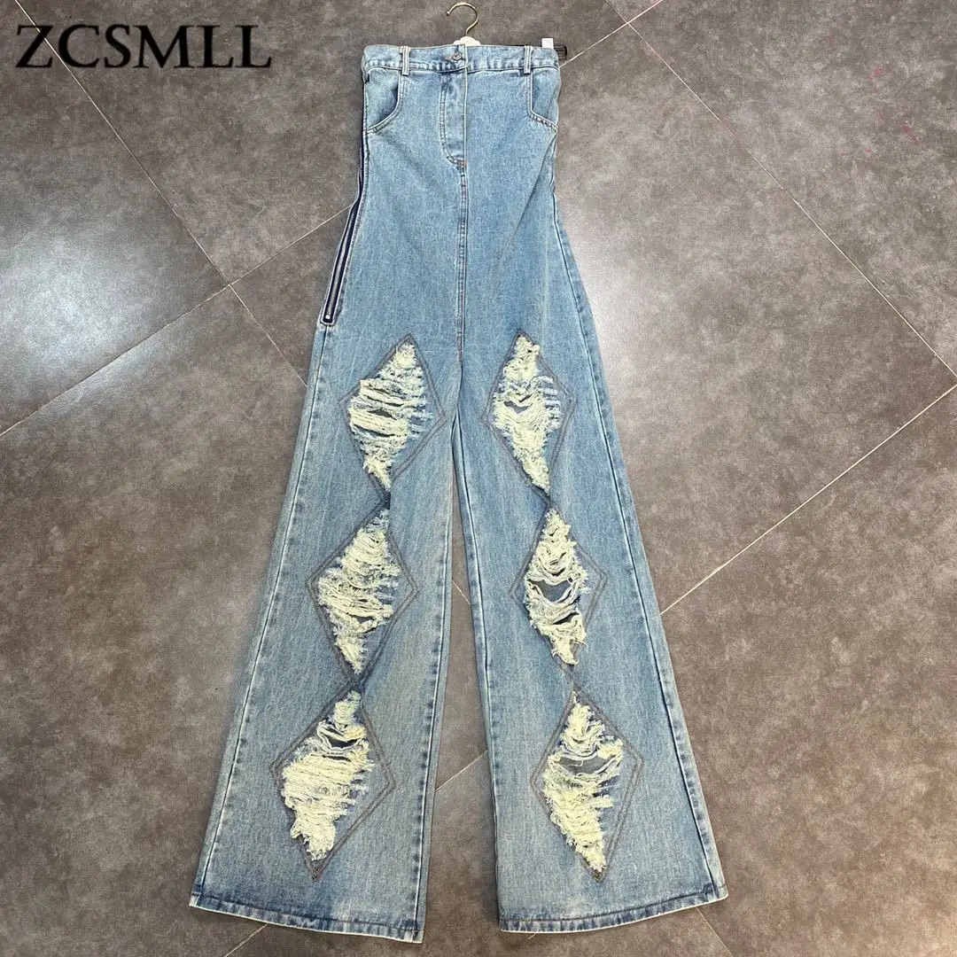 ZCSMLL 2021 summer elastic tube top side zipper personality women Rompers hole cool and handsome street denim jumpsuit
ZCSMLL 2021 summer elastic tube top side zipper personality women Rompers hole cool and handsome street denim jumpsuit