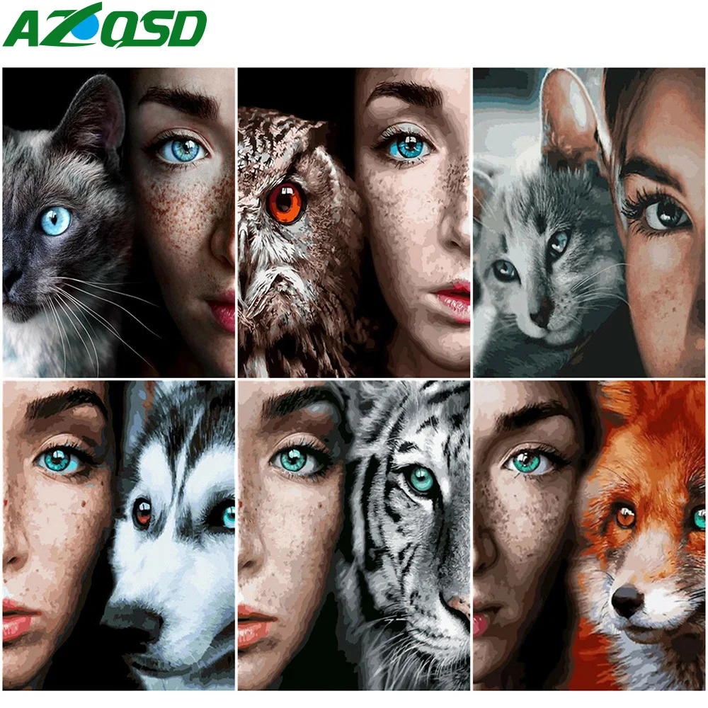 AZQSD 5D DIY Diamond Embroidery Woman Animals Mosaic Needlework Diamond Painting Portrait Handmade Gift Decor For Home
AZQSD 5D DIY Diamond Embroidery Woman Animals Mosaic Needlework Diamond Painting Portrait Handmade Gift Decor For Home