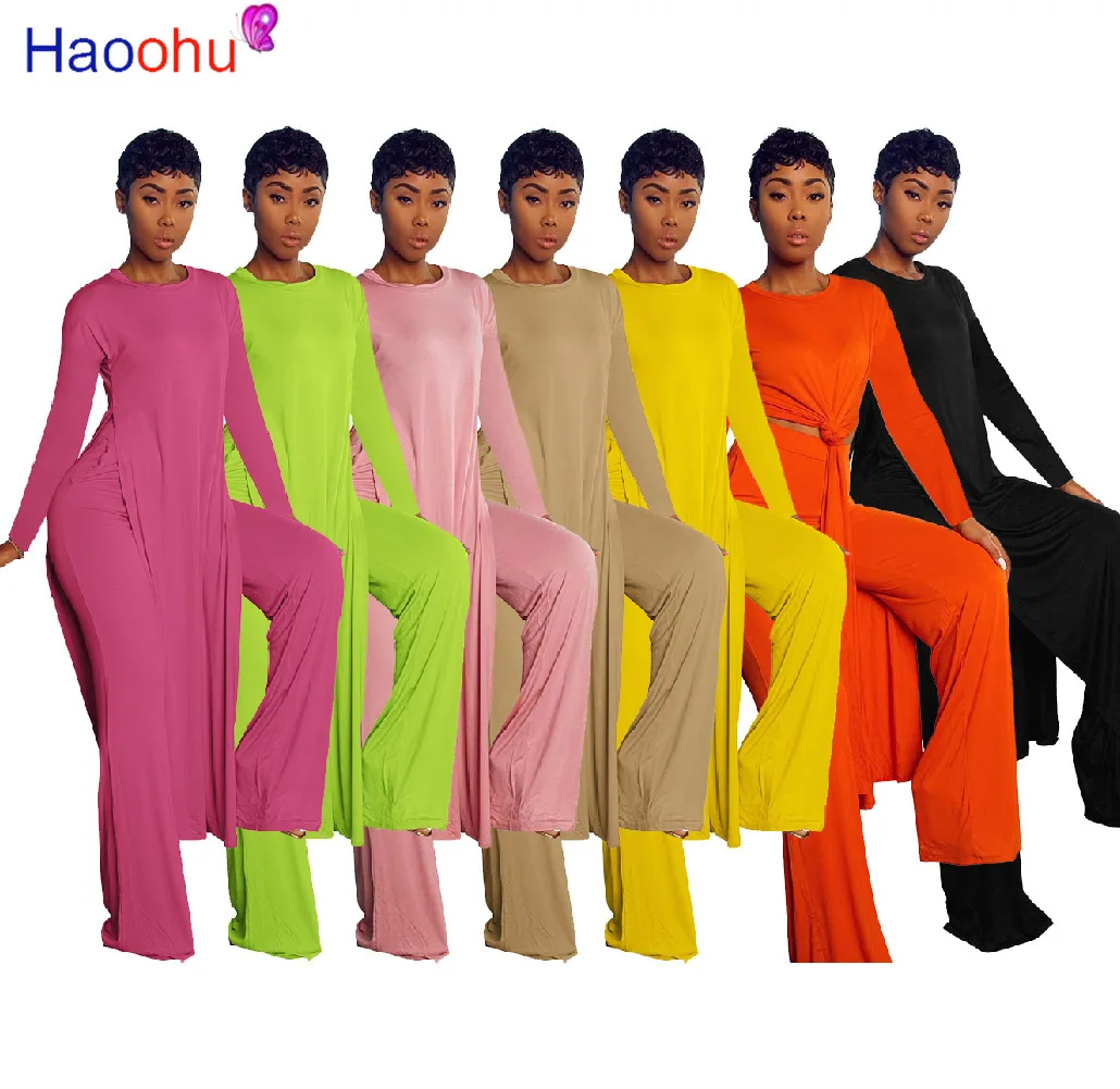 Женский осенний костюм-двойка HAOOHU, однотонная Повседневная футболка с длинным рукавом и широкие брюки
Женский осенний костюм-двойка HAOOHU, однотонная Повседневная футболка с длинным рукавом и широкие брюки