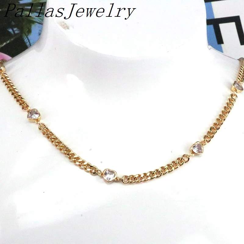 5Pcs, Latest Arrive gold color White CZ Crystal Heart Choker Necklaces For Women Girls Charm Necklace
5Pcs, Latest Arrive gold color White CZ Crystal Heart Choker Necklaces For Women Girls Charm Necklace