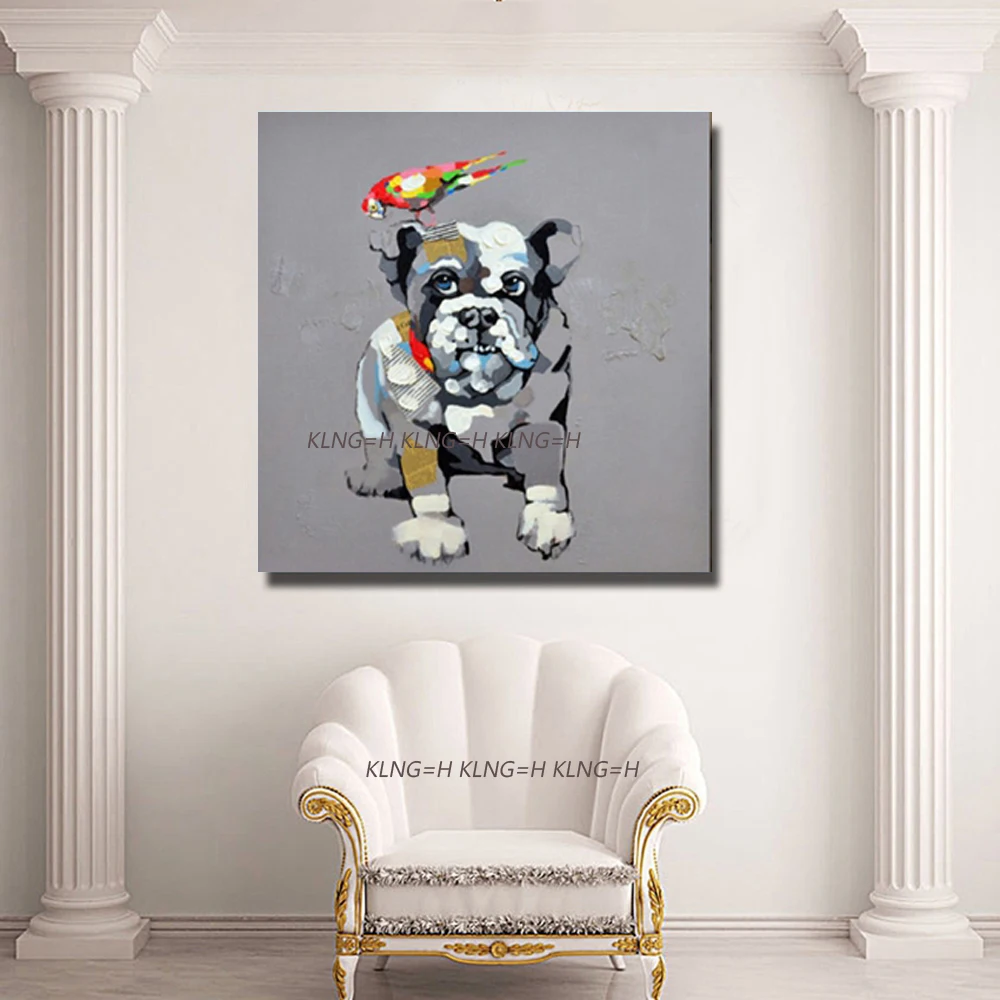 Perro adorable moderno hecho a mano, decoracin abstracta, Animal encantador, pintura al leo sobre lienzo, arte de pared para d
Perro adorable moderno hecho a mano, decoracin abstracta, Animal encantador, pintura al leo sobre lienzo, arte de pared para d