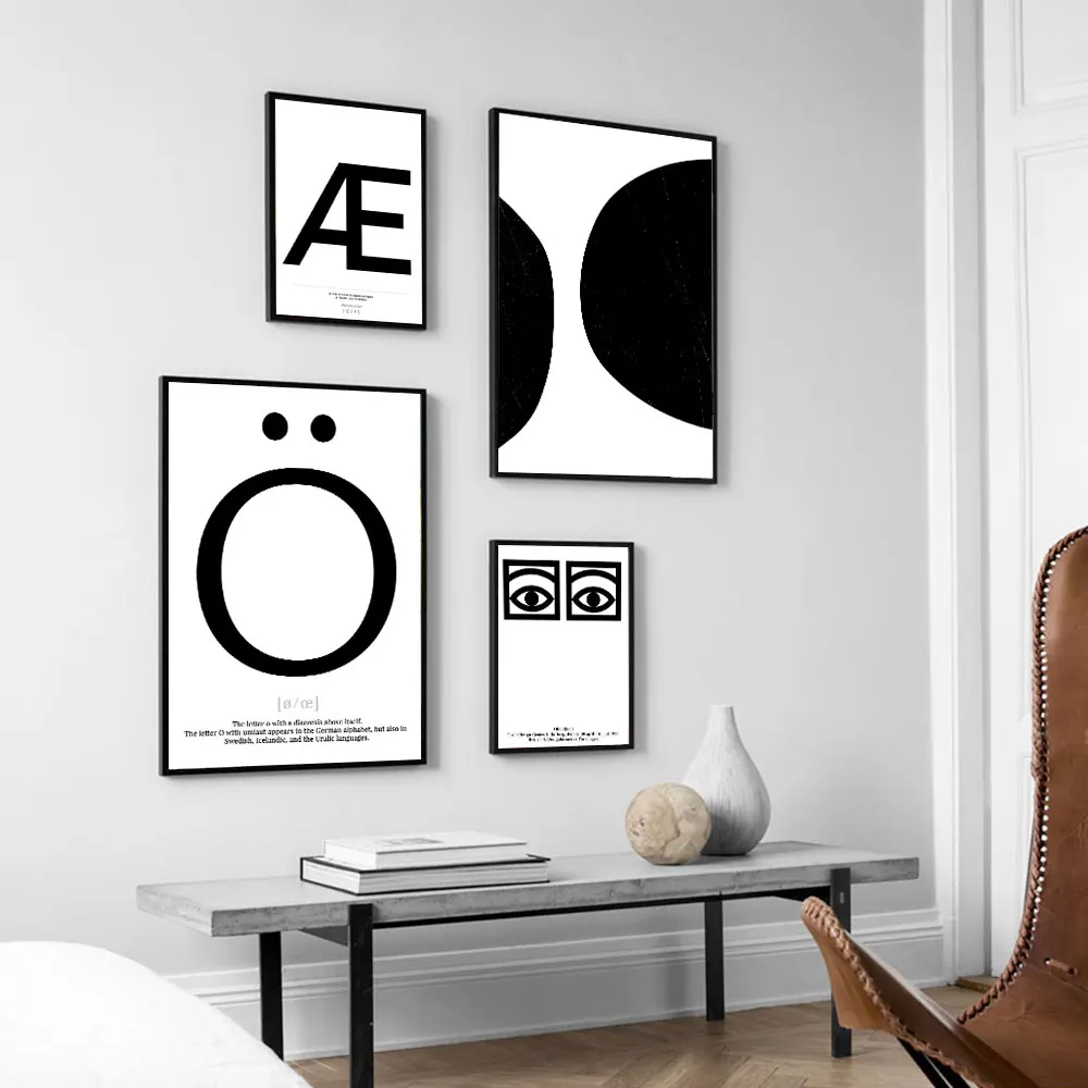Nordic Poster Black White Canvas Danish Alphabet German Umlaut Quote Painting Modern Art Print Wall Picture Living Bedroom Decor
Nordic Poster Black White Canvas Danish Alphabet German Umlaut Quote Painting Modern Art Print Wall Picture Living Bedroom Decor