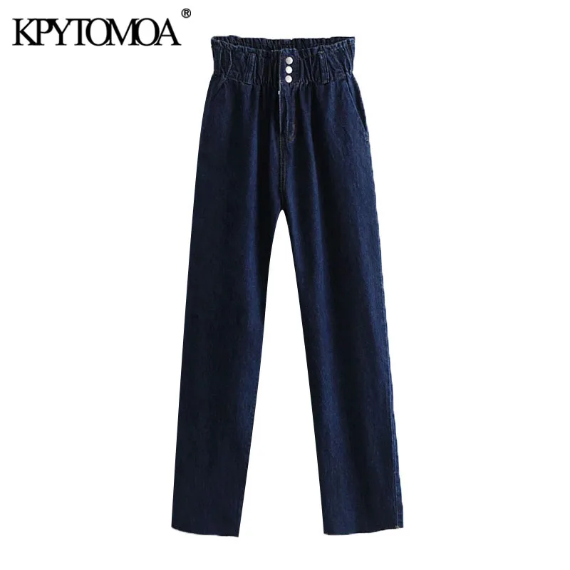 KPYTOMOA Women 2021 Chic Fashion Side Pockets Straight Jeans Vintage High Elastic Waist Button Fly Female Denim Trousers Mujer
KPYTOMOA Women 2021 Chic Fashion Side Pockets Straight Jeans Vintage High Elastic Waist Button Fly Female Denim Trousers Mujer