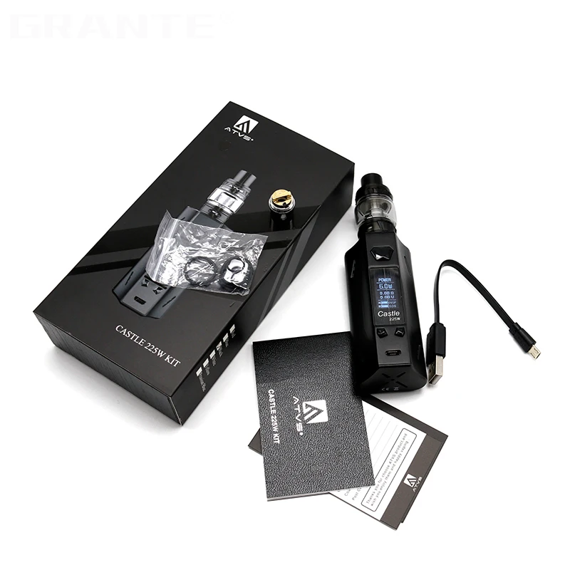 225W ATVS Castle Smart TC Vape Kit 4ml Tank Top Filling Atomizer Big Smoke BOX MOD No 18650 Battery Dense Smoking Kit 
225W ATVS Castle Smart TC Vape Kit 4ml Tank Top Filling Atomizer Big Smoke BOX MOD No 18650 Battery Dense Smoking Kit