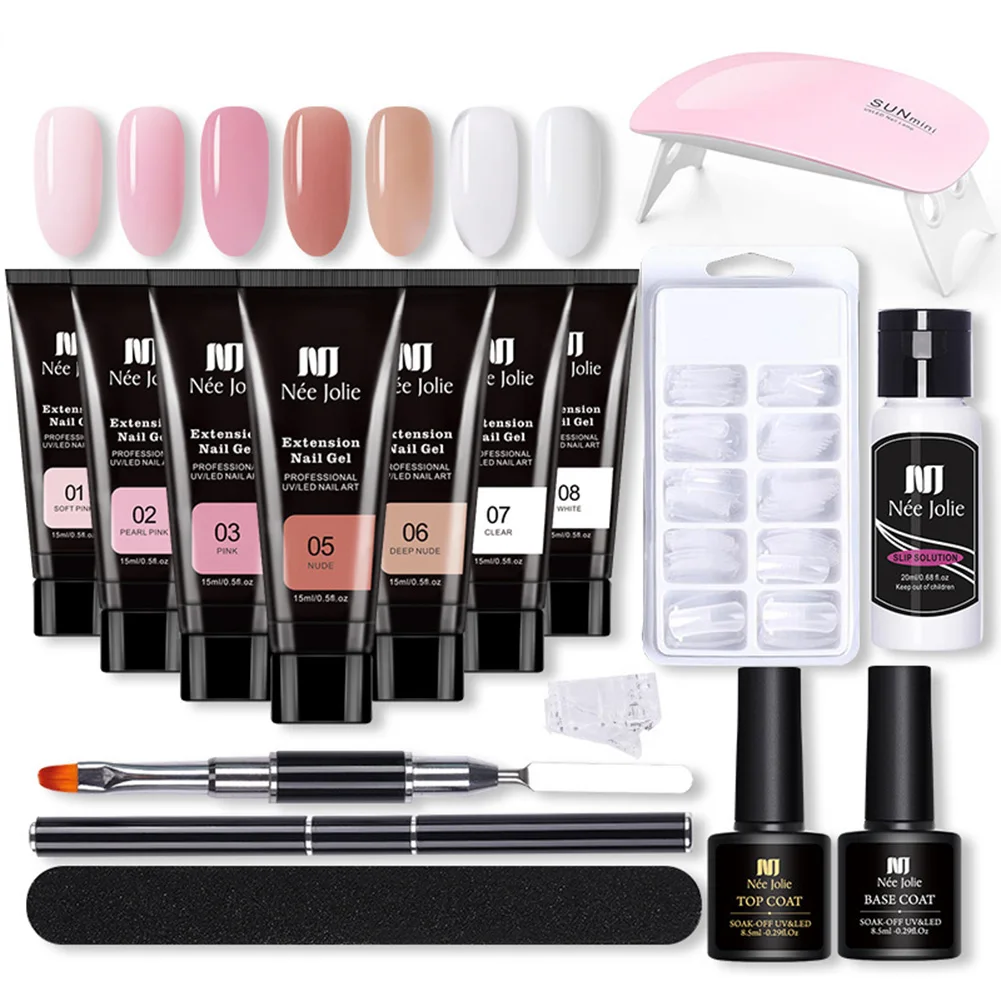 Hot Sale Nail Extension Gel Kit Multi-color Optional Nail Dryer Lamp Nail Enhancement Kit Nail Gel Builder Home DIY Nail Salon
Hot Sale Nail Extension Gel Kit Multi-color Optional Nail Dryer Lamp Nail Enhancement Kit Nail Gel Builder Home DIY Nail Salon