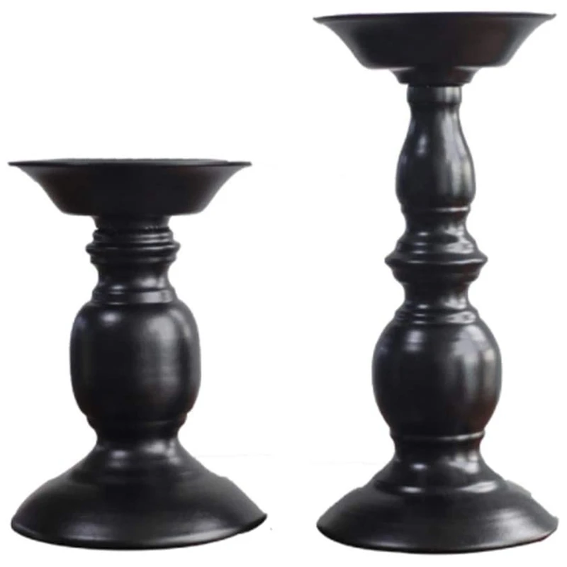 Pillar Candle Holder, 2 Pcs Retro Candlestick Candle Holder Stand for LED and Pillar Candles, Ornament for Birthday
Pillar Candle Holder, 2 Pcs Retro Candlestick Candle Holder Stand for LED and Pillar Candles, Ornament for Birthday