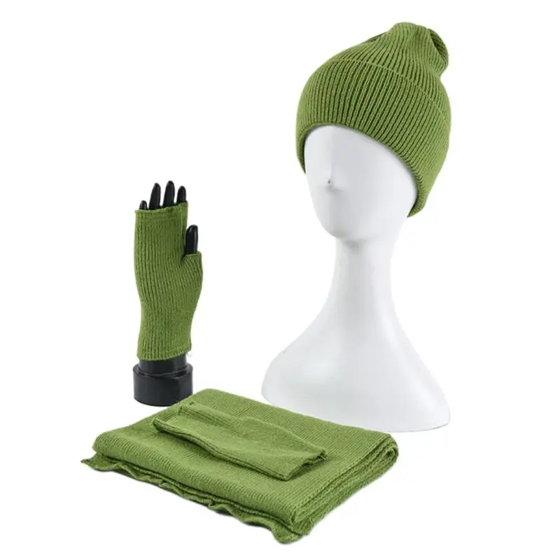 Women Men Winter Beanie Hat Long Scarf Half Finger Gloves 3 Pieces Solid Color K 2XPC
Women Men Winter Beanie Hat Long Scarf Half Finger Gloves 3 Pieces Solid Color K 2XPC