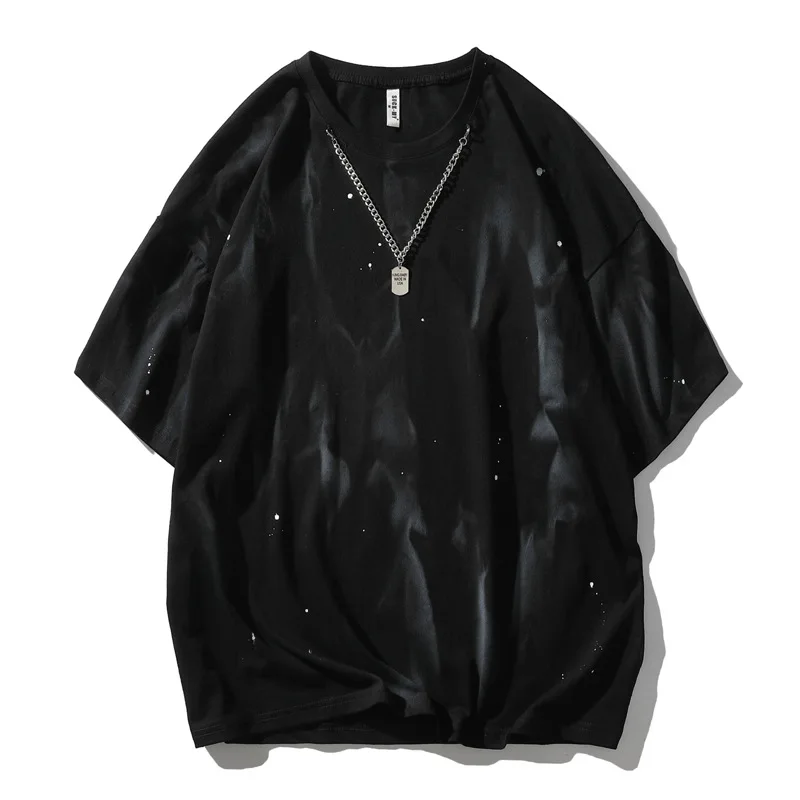 Summer Street Fashion Short Sleeve T-shirt Loose Fashion Printed Top Men 's Casual Large Size Half Sleeve T-shirt with Necklace
Summer Street Fashion Short Sleeve T-shirt Loose Fashion Printed Top Men 's Casual Large Size Half Sleeve T-shirt with Necklace