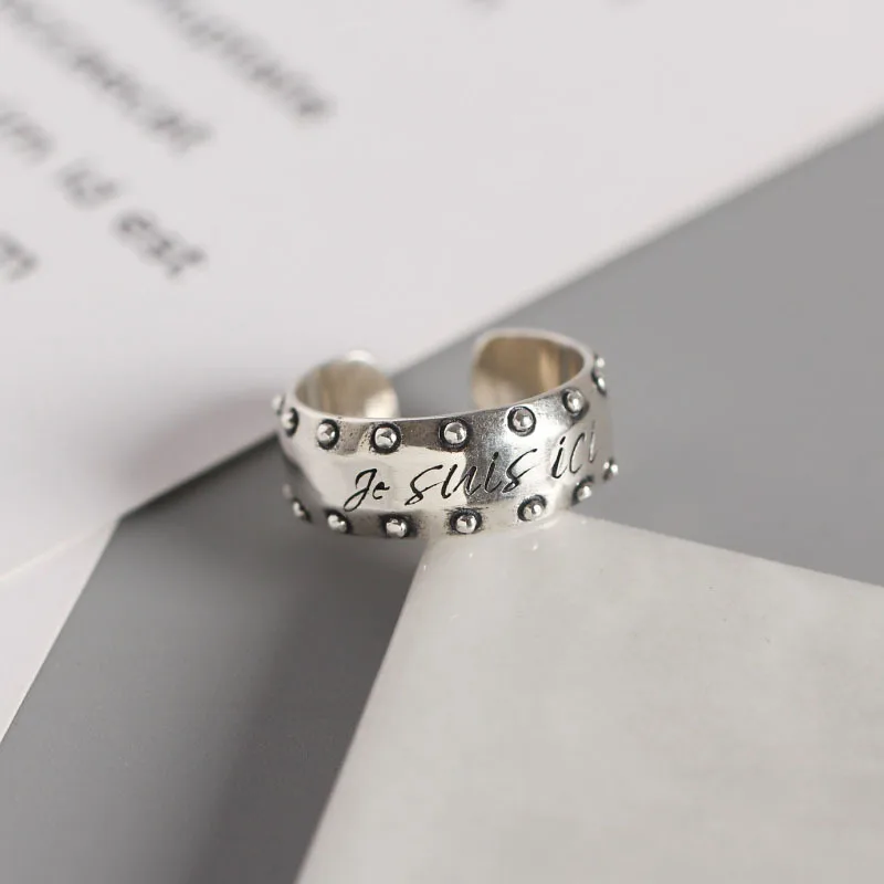 RAINBOW HOOP Korean Style Vintage Punk Open Adjustable Rings Real 925 Sterling Silver Engraving Letters For Women Fine Jewelry
RAINBOW HOOP Korean Style Vintage Punk Open Adjustable Rings Real 925 Sterling Silver Engraving Letters For Women Fine Jewelry