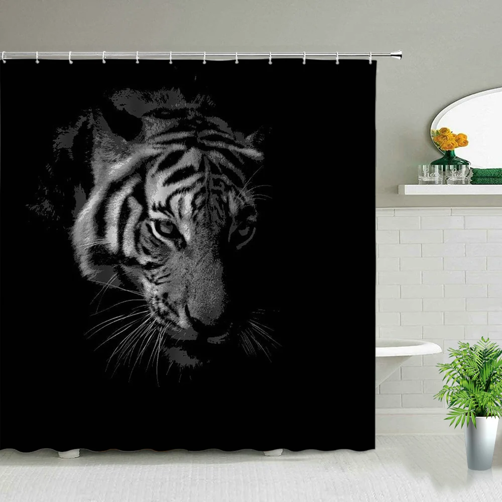 Print Animal Shower Curtain Set Tiger Lion Wolf Bathtub Partition Curtains Waterproof Polyester Fabric Washable Bathroom Screen
Print Animal Shower Curtain Set Tiger Lion Wolf Bathtub Partition Curtains Waterproof Polyester Fabric Washable Bathroom Screen