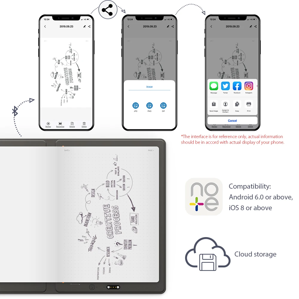 XP Pen Note Plus Smart Notebook Bluetooth 5 0 Compatable многоразовая стираемая облачная флэш память для