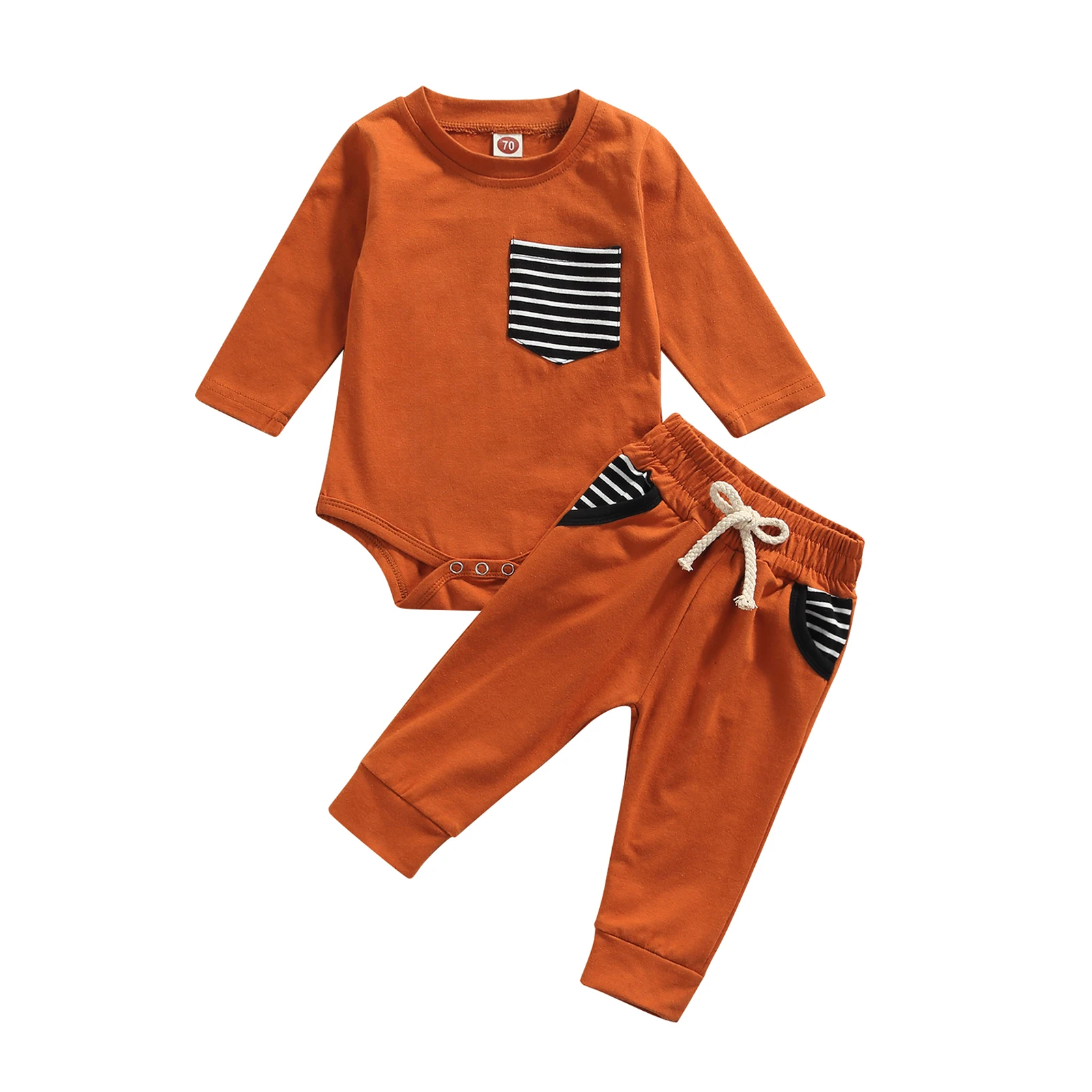 2021 Autumn Baby Boys Striped Clothes Set, Long Sleeve O-neck Romper+Drawstring Waist Trousers 2pcs 
2021 Autumn Baby Boys Striped Clothes Set, Long Sleeve O-neck Romper+Drawstring Waist Trousers 2pcs