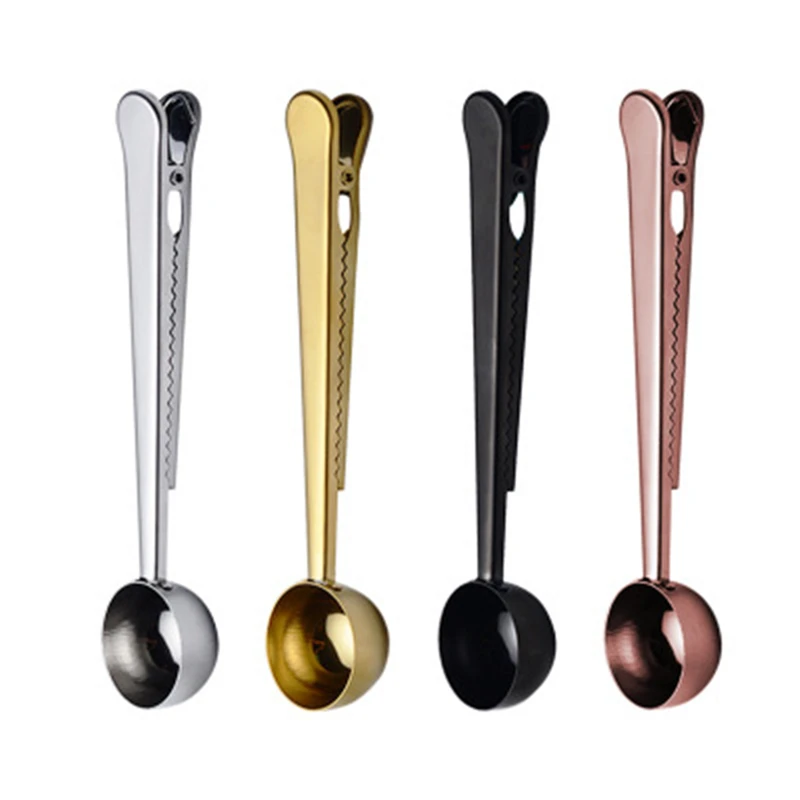 Two-in-one Stainless Steel Coffee Spoon Sealing Clip Kitchen Gold Accessories Recipient Cafe Expresso Cucharilla Decoration 
Two-in-one Stainless Steel Coffee Spoon Sealing Clip Kitchen Gold Accessories Recipient Cafe Expresso Cucharilla Decoration