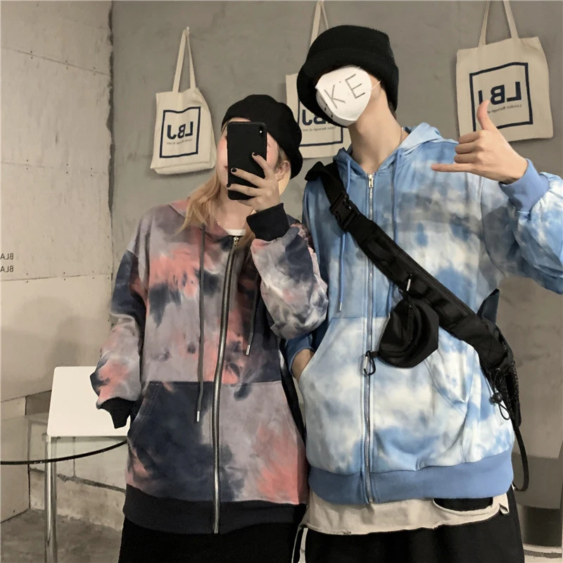 Tie Dye Printed Zipper Hooded Women Coat Autumn Winter Casual Loose Drawstring Hood Long Sleeve Pocket Gradient Jacket Outerwear
Tie Dye Printed Zipper Hooded Women Coat Autumn Winter Casual Loose Drawstring Hood Long Sleeve Pocket Gradient Jacket Outerwear