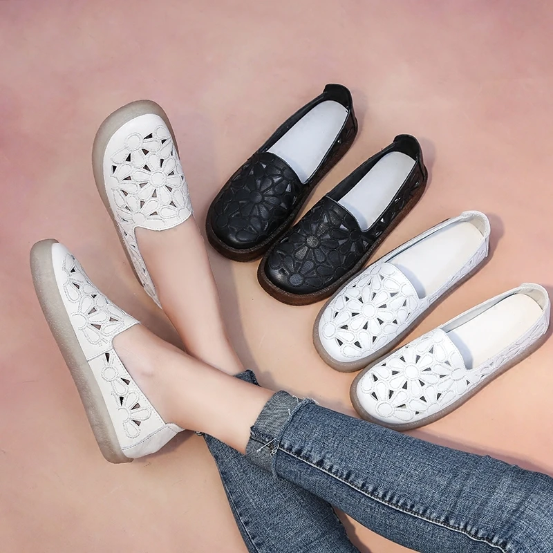 Size 43 White Hollowed Flats Women Summer Embroidery Loafers Split Leather Jelly Bottom Driving Shoes Slip-Ons Girls Moccasins
Size 43 White Hollowed Flats Women Summer Embroidery Loafers Split Leather Jelly Bottom Driving Shoes Slip-Ons Girls Moccasins