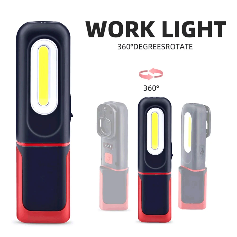 USB Rechargeable COB Work Light Super Bright LED Car Repair Flashlight Portable Camping Lamp with Tail Magnet Adjustable
USB Rechargeable COB Work Light Super Bright LED Car Repair Flashlight Portable Camping Lamp with Tail Magnet Adjustable